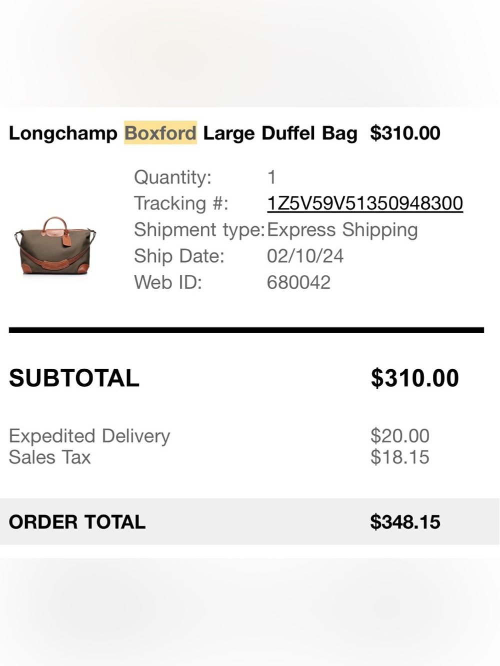LONGCHAMP Boxford large weekender duffel bag tote military green - Picture 11 of 11